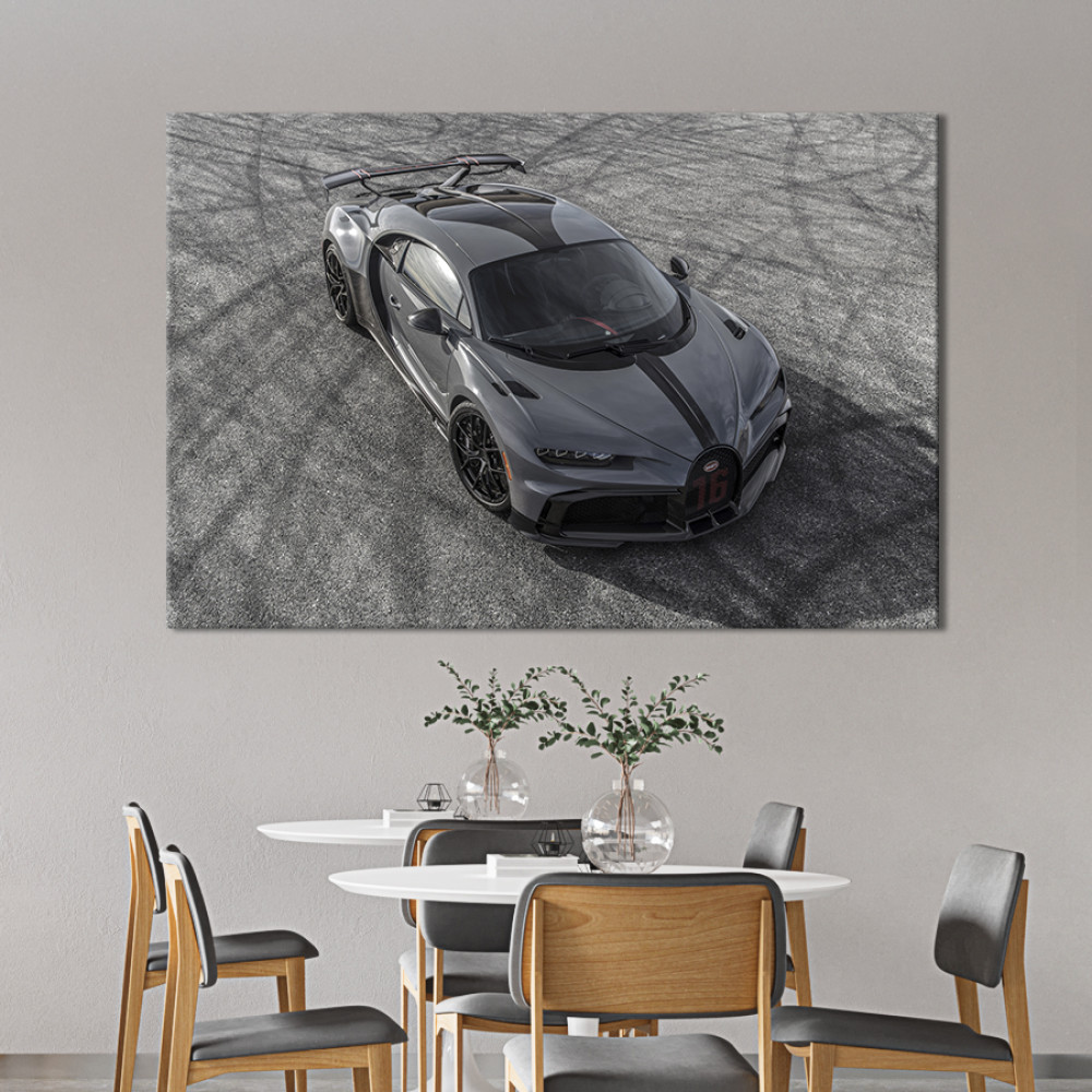Картина Спортивний автомобіль Bugatti Chiron Pur Sport 51x34 см (1297-1)