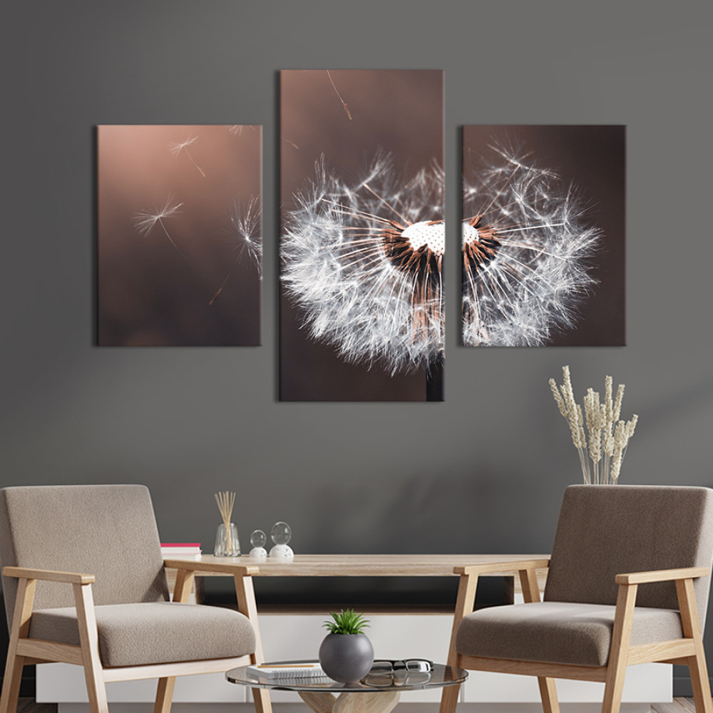 Картина триптих Легкий пух кульбаби 66x40 см (829-32)