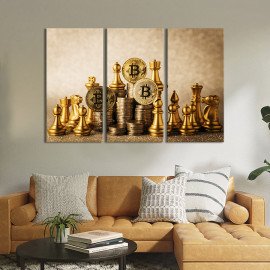 Картина Шахи та криптовалюта 78x48 см (523-31)