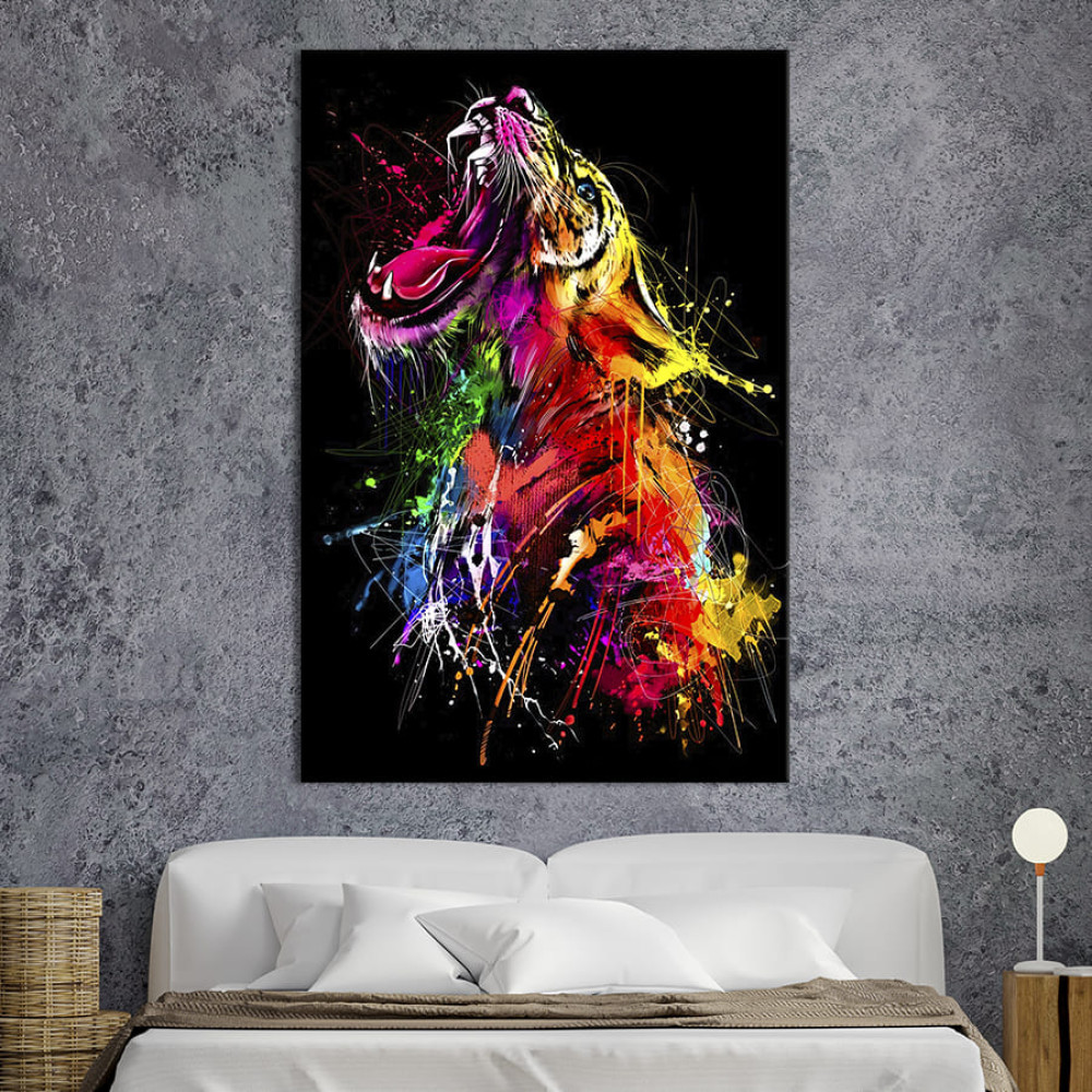 Картина в офіс Яскравий абстрактний тигр 51x34 см (2art_108)