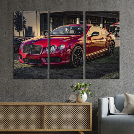 Картина Червоний розкішний Bentley continental gt 78x48 см (113-31)