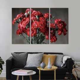 Картина Букет червоних гвоздик 78x48 см (793-31)
