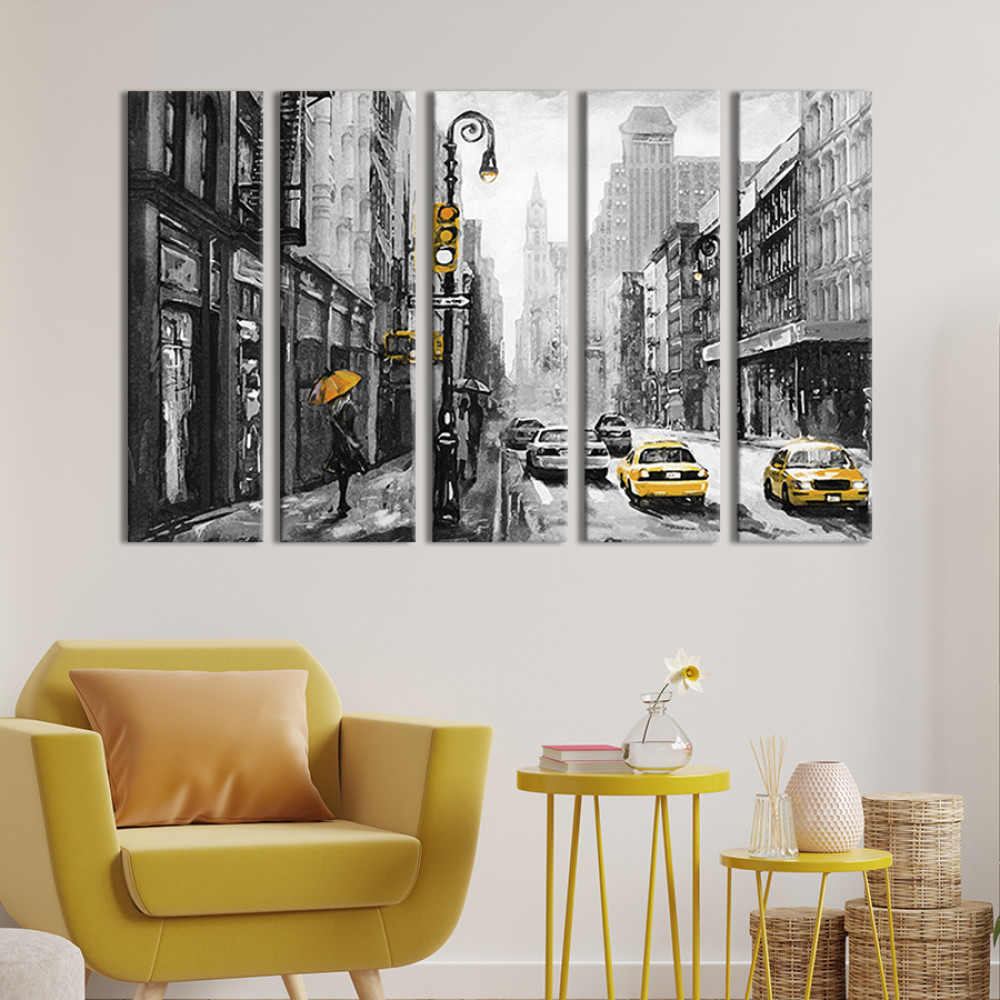 Картина Машини на вулиці Лондона 87x50 см (390-51)