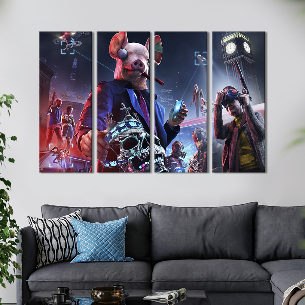 Картина Герої гри Watch Dogs: Legion 89x53 см (1527-41)