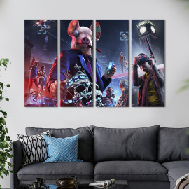 Картина Герої гри Watch Dogs: Legion 89x53 см (1527-41)