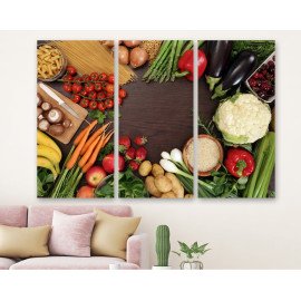 Картина Гарні продукти на столі кухні 78x48 см (M3_M_300)