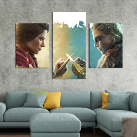 Картина Постер-кросовер Assassin's Creed Вальгалла та Одіссея 66x40 см (1456-32)