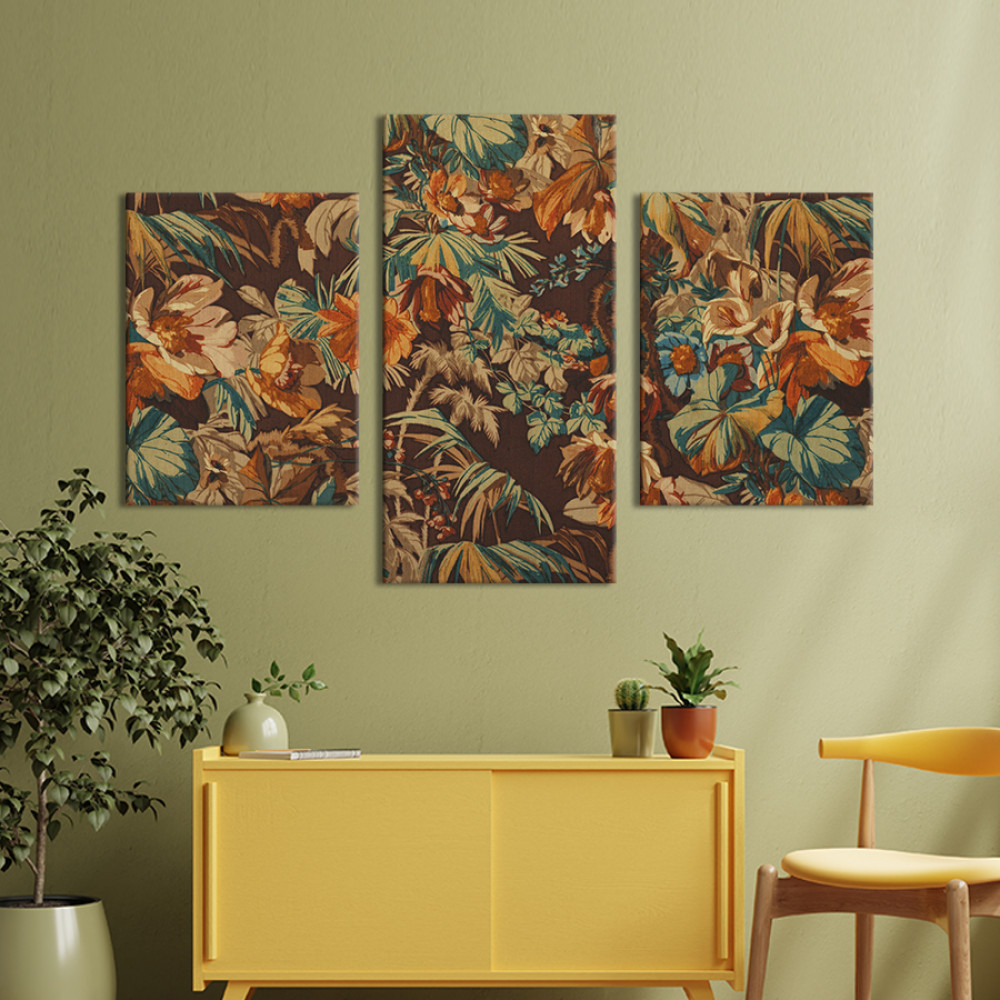 Картина триптих Красива квіткова палітра 66x40 см (805-32)