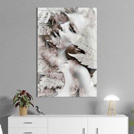 Картина в офіс Абстрактна романтична дівчина серед листя 51x34 см (2art_41)