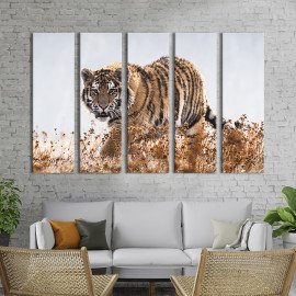 Картина Тигр серед сухих квітів 87x50 см (183-51)