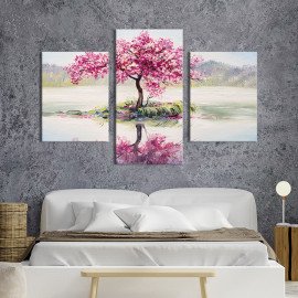 Картина Відображення сакури в озері 66x40 см (597-32)