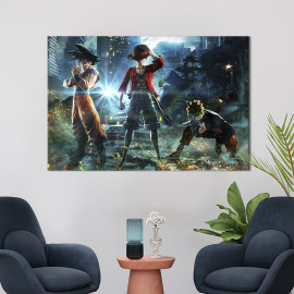 Картина на полотні Goku, Naruto, Luffy 51x34 см (722-1)