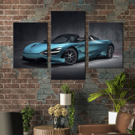 Картина Яскраве блакитне авто McLaren 650S 66x40 см (1355-32)