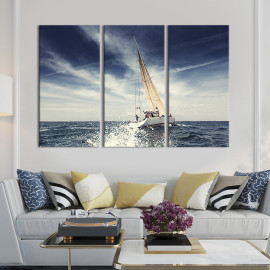 Картина Біла морська яхта 128x81 см (419-31)