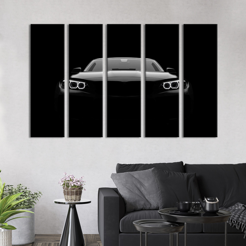 Картина Сяючий чорний автомобіль 87x50 см (1323-51)