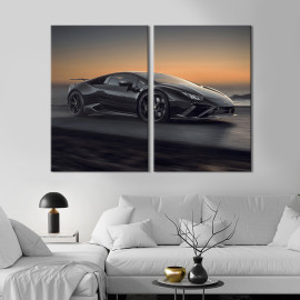 Картина Lamborghini Huracan EVO на узбережжі 111x81 см (1371-2)