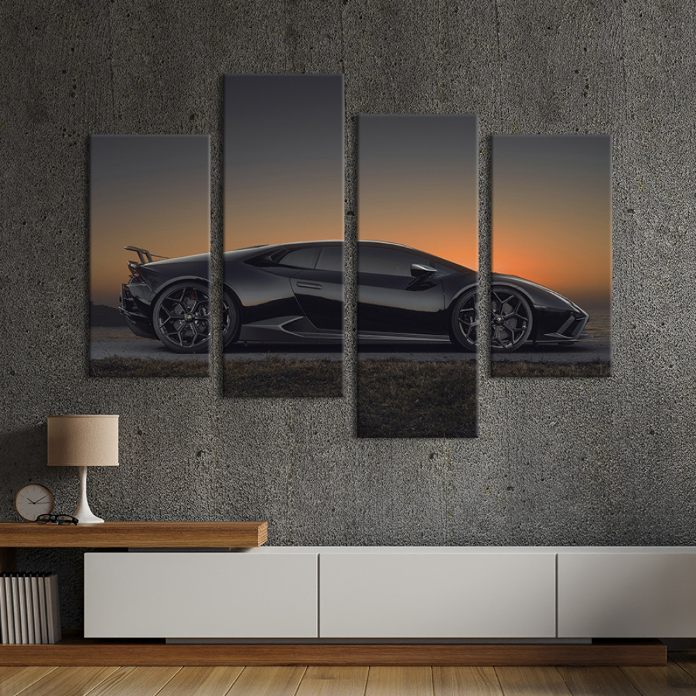 Картина Грація чорної Lamborghini 89x56 см (1372-42)