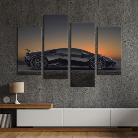 Картина Грація чорної Lamborghini 89x56 см (1372-42)