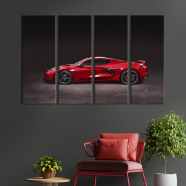 Картина Шикарний червоний Chevrolet Corvette 89x53 см (1261-41)