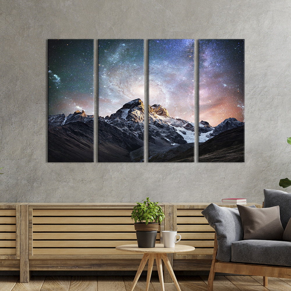 Поліптих Модульна картина на полотні Чарівне небо над кам'яними скелями 149x93 см (602-41)