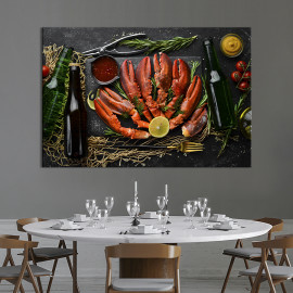 Картина для кухні кафе бару Готові щупальця омарів 51x34 см (1540-1)