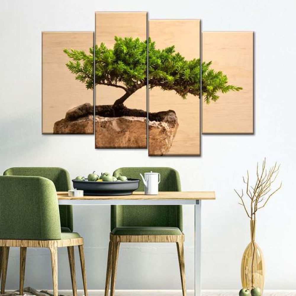 Модульна картина з чотирьох частин Дерево на камені 89x56 см (M4_M_105)