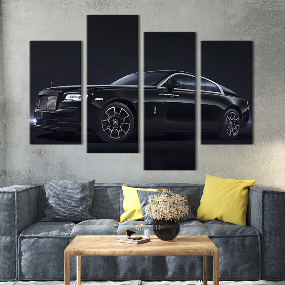 Картина Шикарний чорний Rolls-royce 89x56 см (88-42)