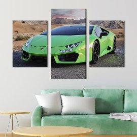 Картина на полотні Lamborghini Aventador в пустельному пейзажі 66x40 см (125-32)