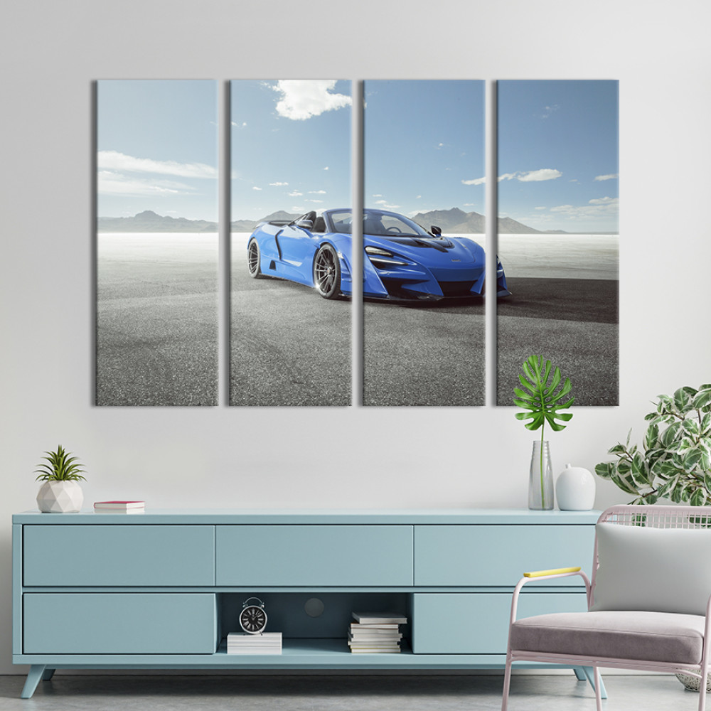 Картина Витончене блакитне авто McLaren 720S Spider 89x53 см (1267-41)