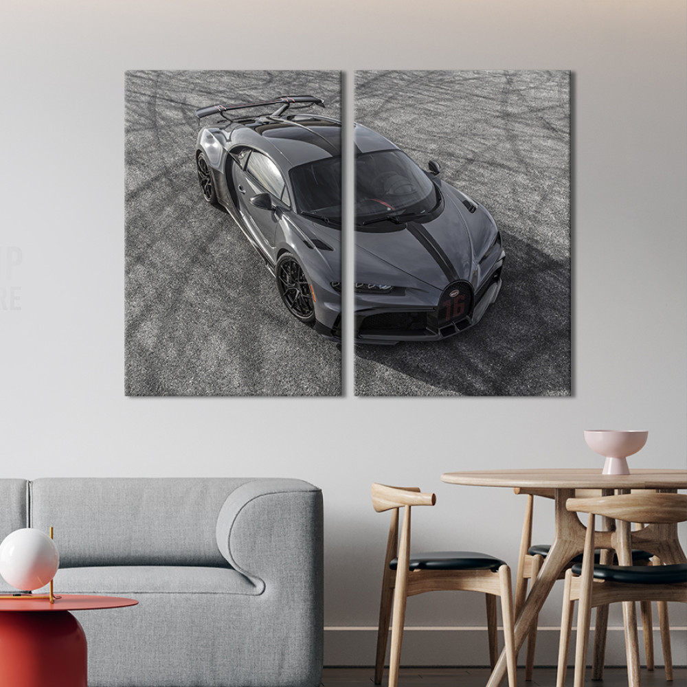 Картина Bugatti Chiron Pur Sport вид зверху 71x51 см (1297-2)