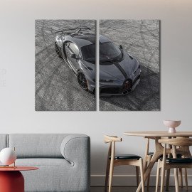Картина Bugatti Chiron Pur Sport вид зверху 71x51 см (1297-2)