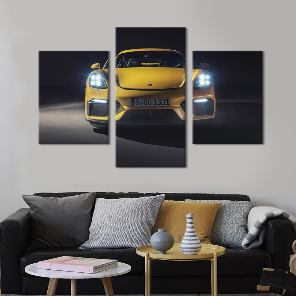 Картина Спорткар Porsche 718 Cayman GT4 141x90 см (1384-32)