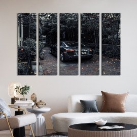 Картина Машина Audi R8 в сірому кольорі 87x50 см (1382-51)