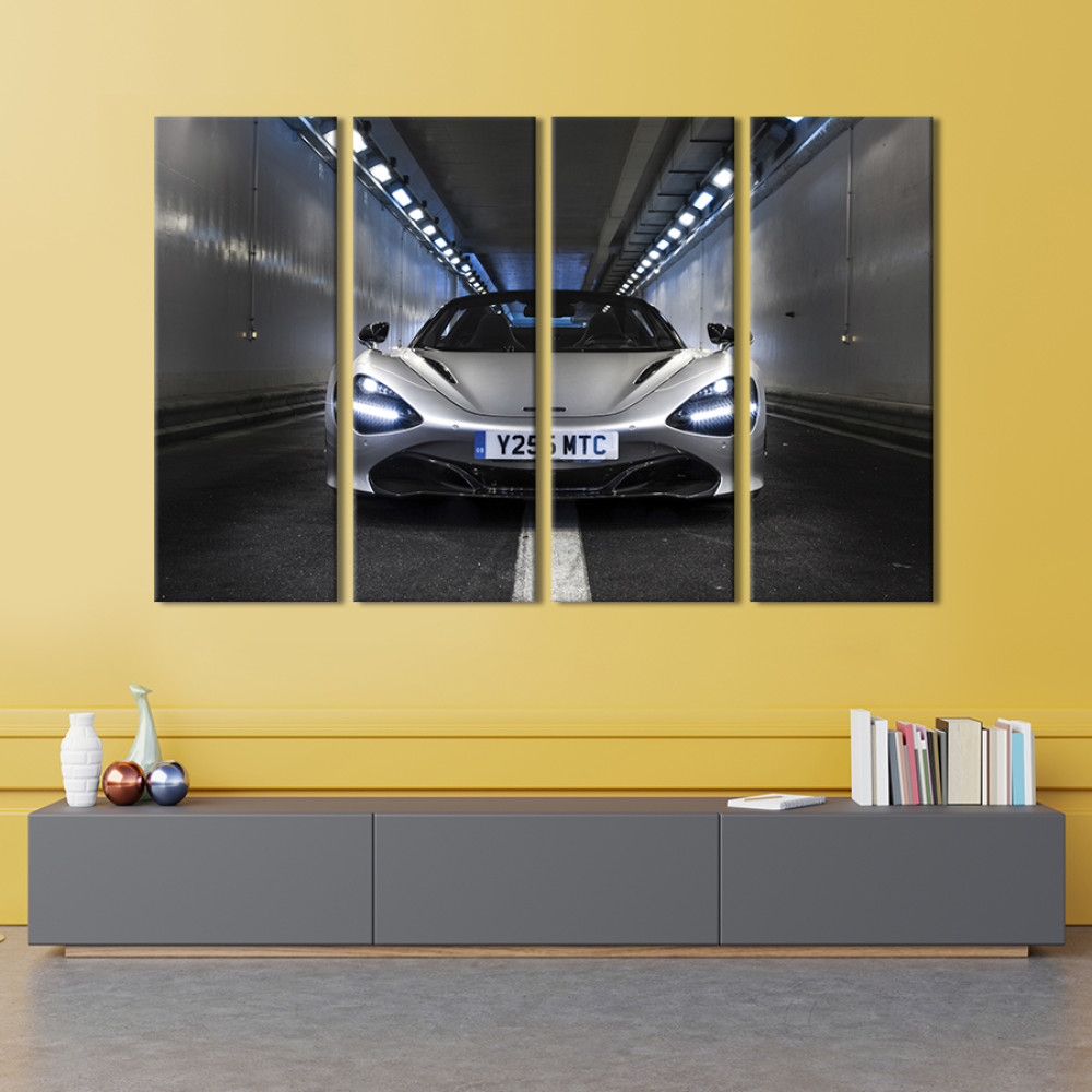 Картина Гарний сріблястий McLaren 720S 89x53 см (1362-41)