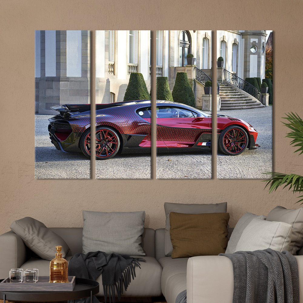 Картина Французький гіперкар Bugatti Divo Lady Bug 89x53 см (1306-41)
