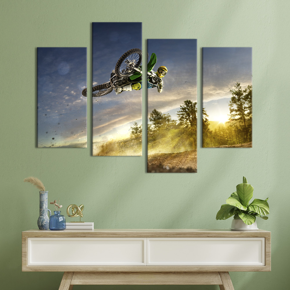 Картина Небезпечний мотоциклетний спорт 129x90 см (482-42)