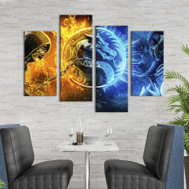 Картина Mortal Kombat: Sub Zero / Scorpion 129x90 см (1507-42)