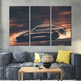 Картина Швидка чорна машина 78x48 см (107-31)