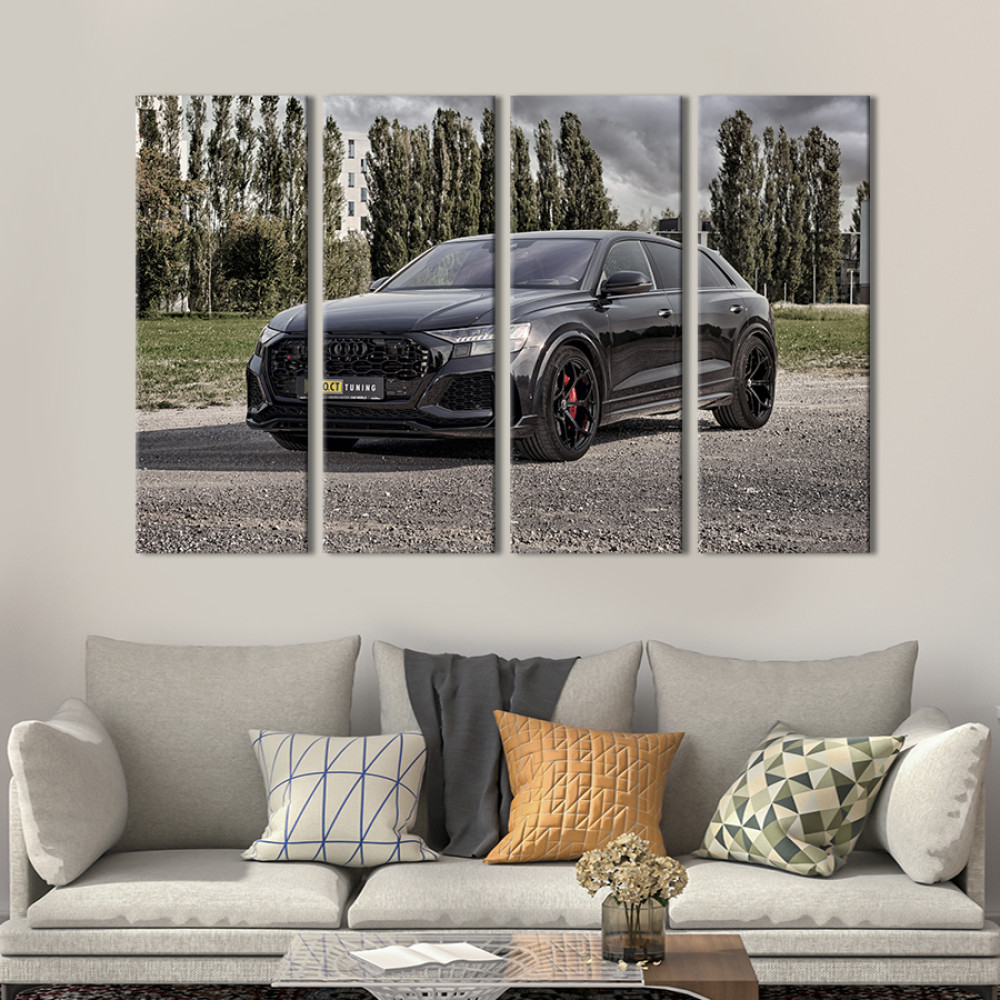 Картина Авто Audi RS Q8 в чорному кольорі 89x53 см (1376-41)