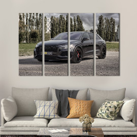 Картина Авто Audi RS Q8 в чорному кольорі 89x53 см (1376-41)