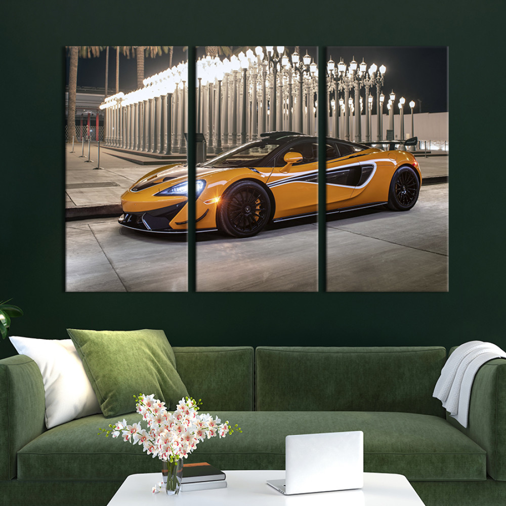 Картина Помаранчевий суперкар McLaren 620R 78x48 см (1271-31)