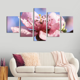 Картина квіти картина на полотні Красиве цвітіння персика 112x54 см (841-52)
