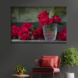 Картина квіти картина на полотні Натюрморт з квітами троянди 51x34 см (984-1)