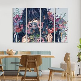 Картина Аніме дівчина в масці скелета 89x53 см (679-41)