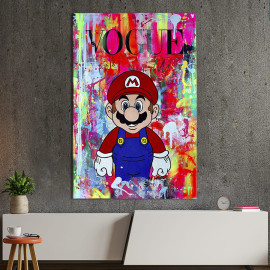 Картина в офіс Поп-арт Супер Маріо на обкладинці журналу VOGUE 51x34 см (2art_17)