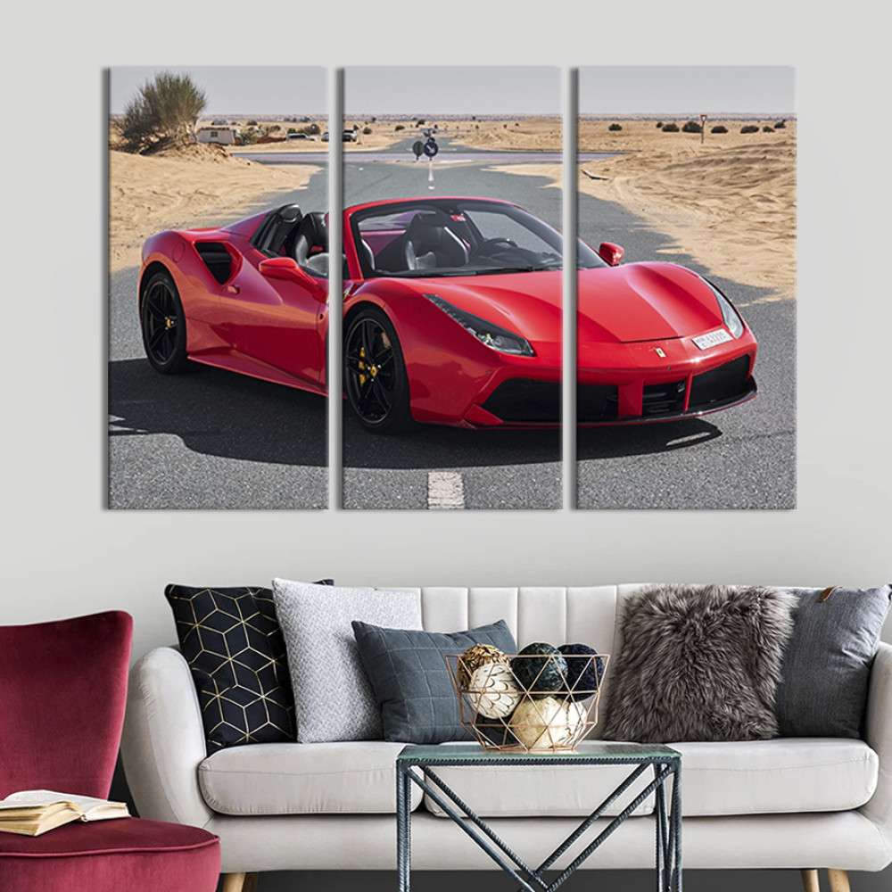 Картина Відкритий червоний Ferrari 78x48 см (123-31)