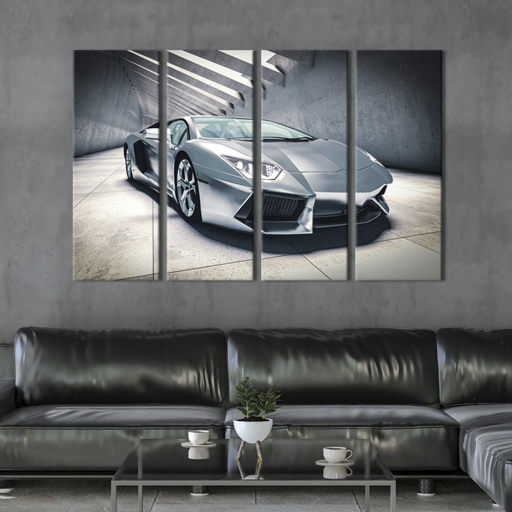 Картина Сірий футуристичний автомобіль 89x53 см (1286-41)