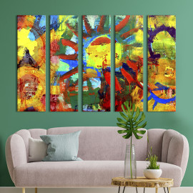Картина Абстрактний дитячий малюнок 87x50 см (7-51)