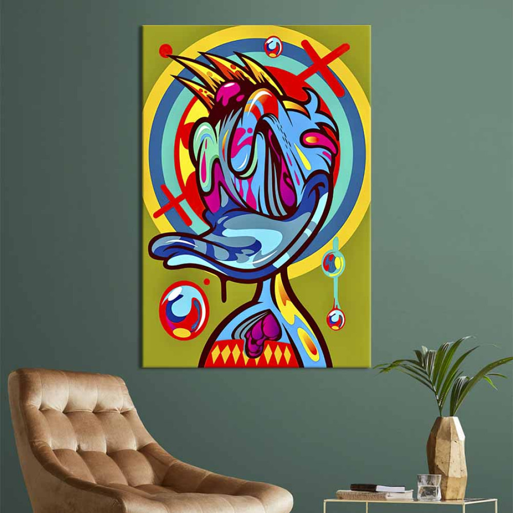 Картина в офіс Поп-арт яскрава качка Дональд Дак 51x34 см (2art_311)