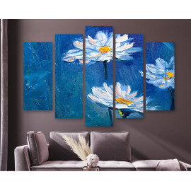 Картина Ромашки на блакитному тлі 112x68 см (M5_M_86)